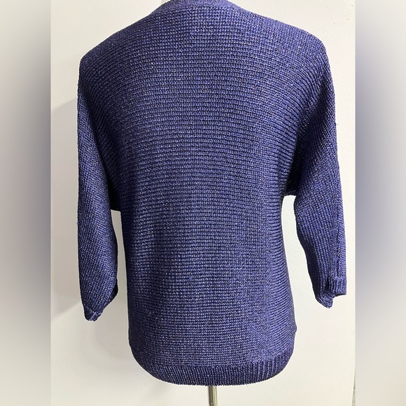 Chico’s Women’s Pullover Sweater/Top, Size 1, Purple/Metallic Gold, 3/4 Sleeves - Picture 5 of 5